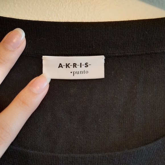 Akris Punto Blue and Black Striped Top Pullover - Picture 3 of 7